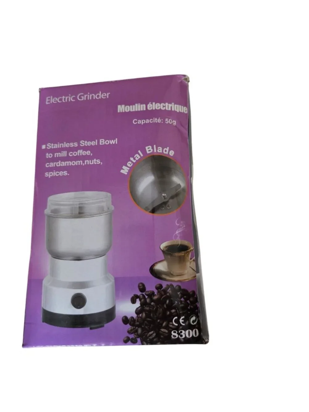 Electric Coffee Grinder 300ml Capacity Stainless Steel Blades Multipurpose